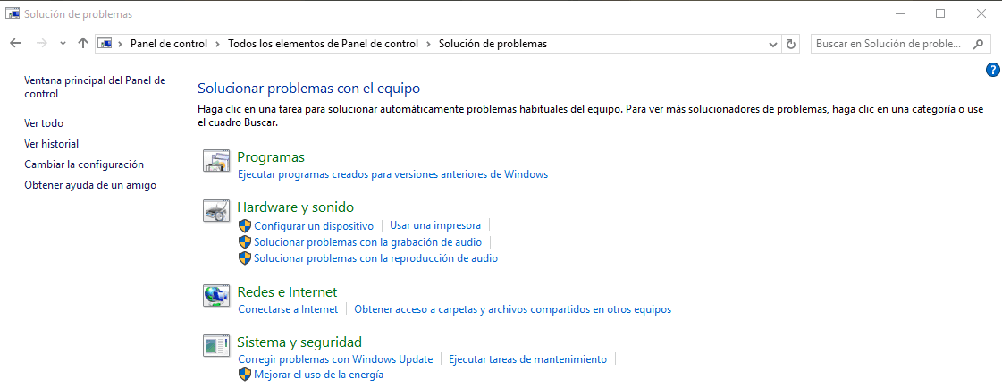 Consejos para buscar y corregir problemas en Windows 10