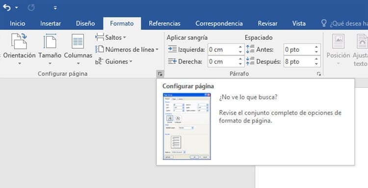 Change page settings in Word