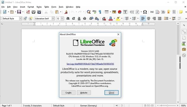Libre Office 6.0