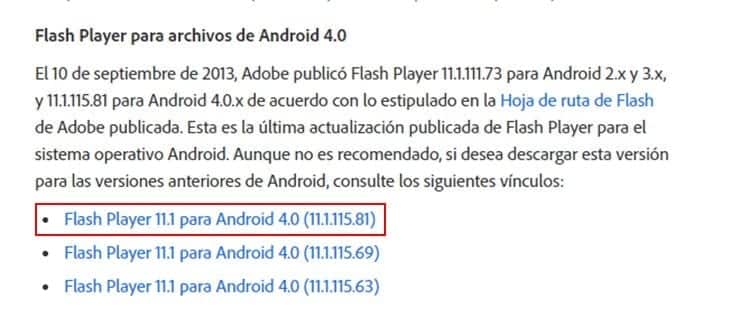 Descargar Adobe Flash Player para Android