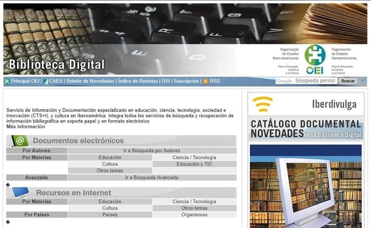 Biblioteca digital da Organização dos Estados Ibero-Americanos (OEI)