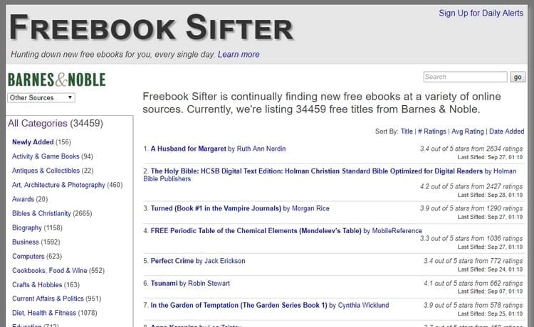 Freebook sifter