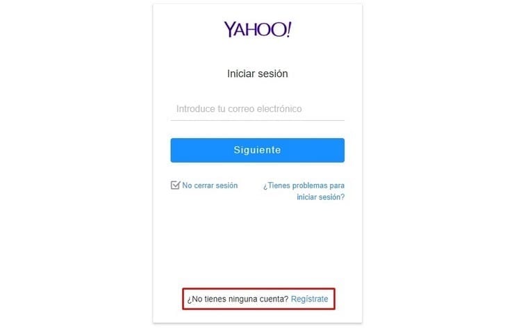 Yahoo-registratie