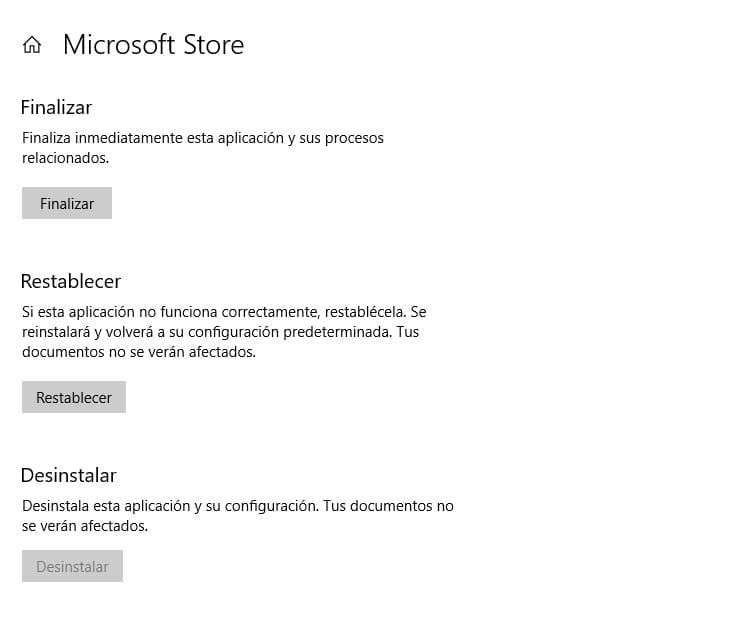Réinitialiser le Microsoft Store