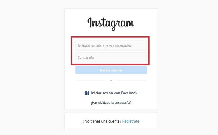 faça login no Instagram com uma conta