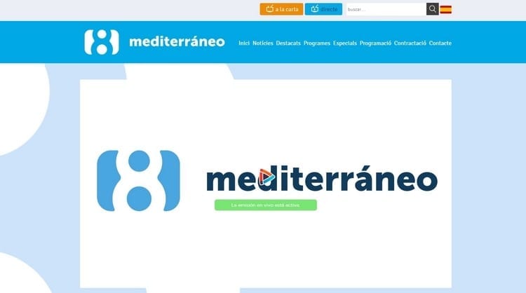 Página oficial de La 8 Mediterráneo por Internet