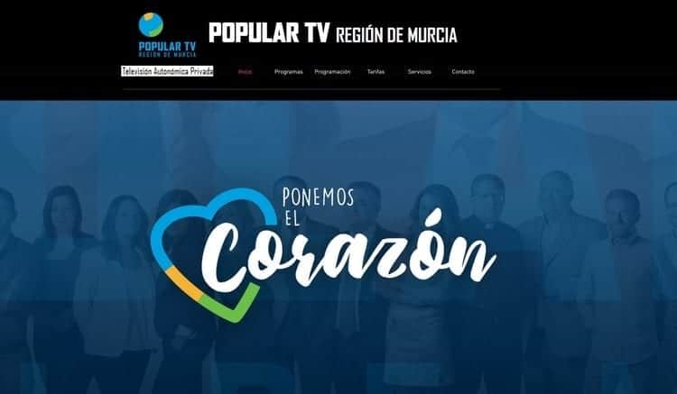 Página oficial de Popular TV Murcia por Internet