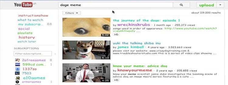 Meme Doge YouTube
