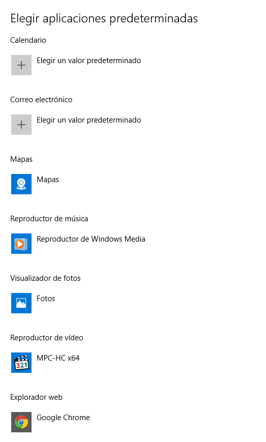 Cómo cambiar las aplicaciones predeterminadas en Windows 10
